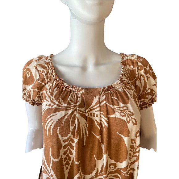 Diane von Furstenberg Brown and Tan print 100% Silk Dress Size 4 - Picture 2 of 9